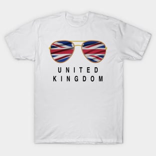 United Kingdom Sunglasses, United Kingdom Flag, United Kingdom gift ,  British UK , T-Shirt